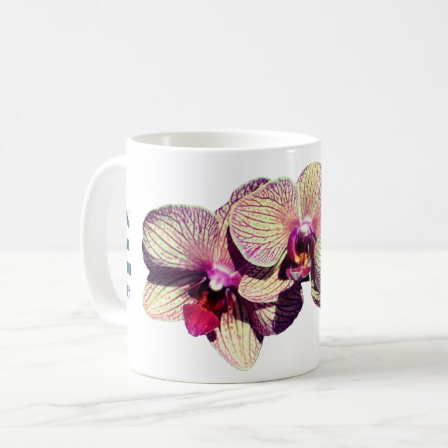 Mug Trio Fleur Orchidée personnalisée (Devant gauche)