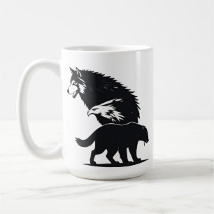 Mug Trio Sauvage : Silhouette de Loup, Aigle et Ours