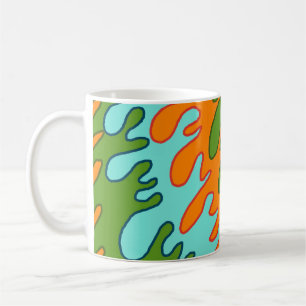 Mug Trippy Green Orange Liquid Dripe Motif Y2K