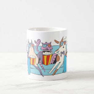 Mug Trois chats amateurs de films 3D