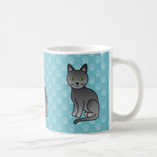 Mug Trois chats bleu russe sur fond bleu
