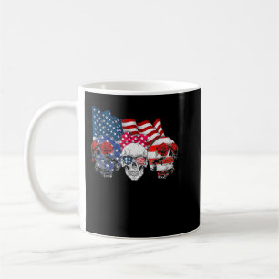 Mug Trois crânes, fête de l'indépendance 4 juillet am