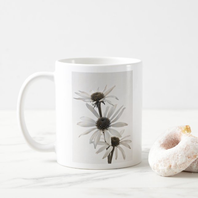 Mug Trois fleurs de cône blanc (Avec donut)