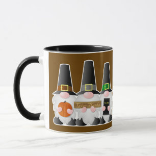 Mug Trois Gnomes de pèlerins de Thanksgiving
