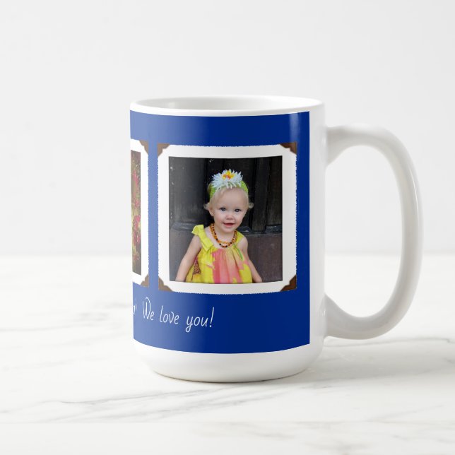 Mug Trois papas de bleu marine de modèle photo (Droite)