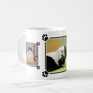 Mug Trois photos de chat personnalisées en collage ave