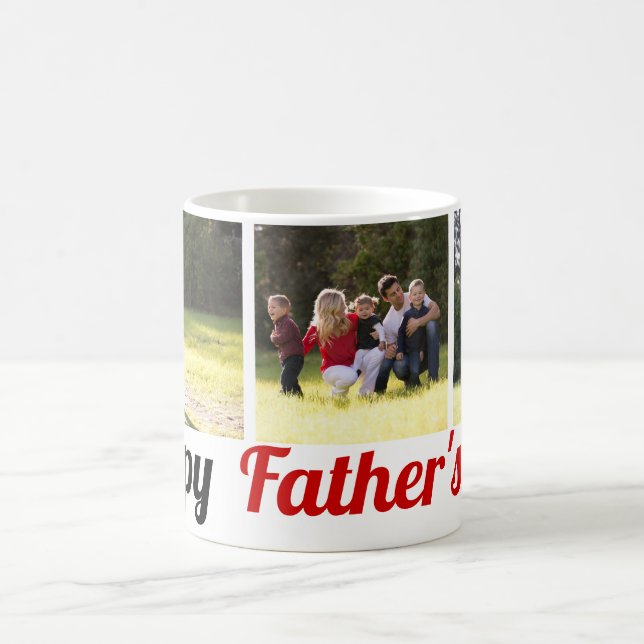 Mug Trois photos de famille Fête des pères photo colla (Centre)
