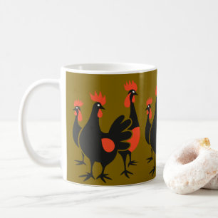 Mug Trois poules françaises Rétro découpé milieu du si