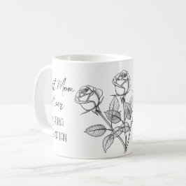 Mug Trois Roses Noires Et Blanches Fête des mères