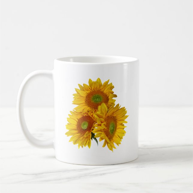 Mug Trois tournesols dorés (Gauche)