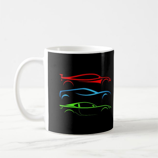 Mug Trois voitures de sport (Gauche)