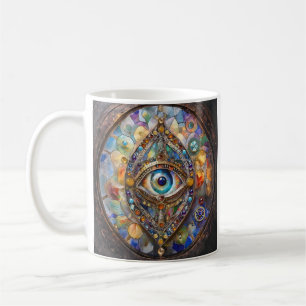Mug Troisième œil sur verre et bronze