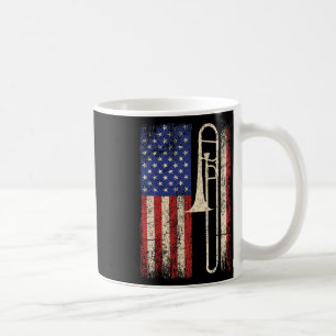 Mug Trombone États-Unis Drapeau Chemise Jazz Musique V