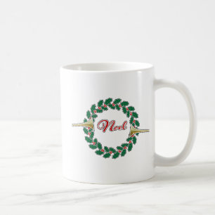 Mug Trompettes annonçant Noel : Joyeuse couronne de No