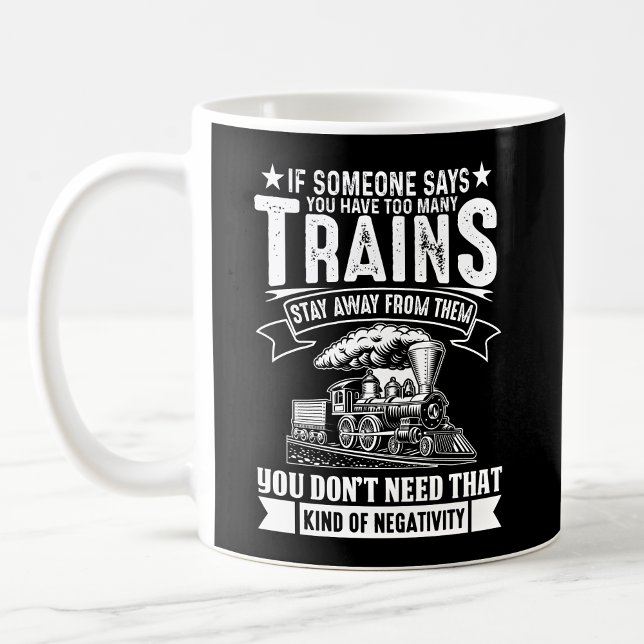 Mug Trop de trains, train de chemin de fer à vapeur (Créateur téléchargé)