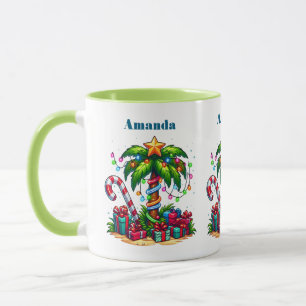 Mug Tropical Christmas Holiday Palm Tree