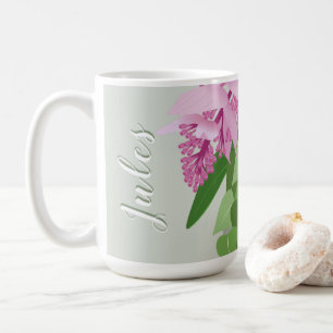 Mug Tropical Medinilla Rose Flower on Green ajouter le