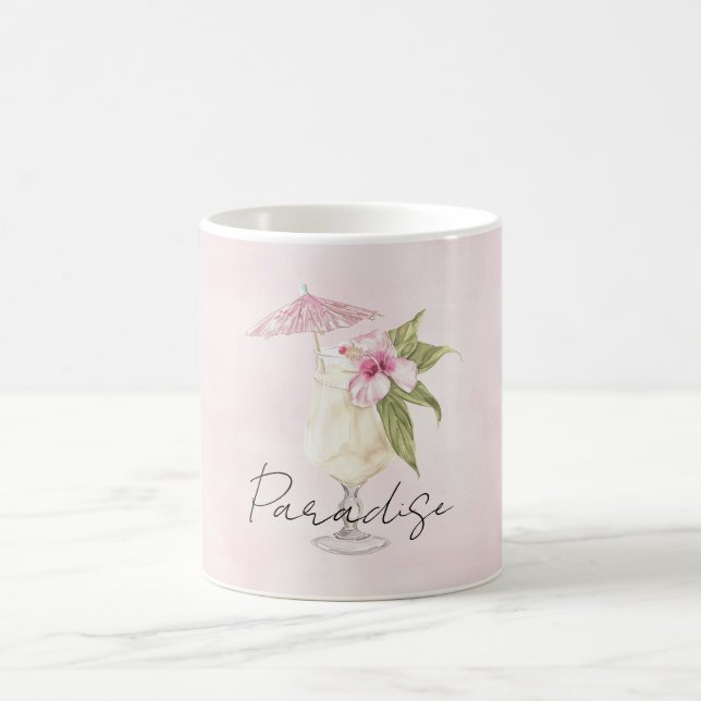 Mug Tropical Pink Hibiscus Flower Umbrella Drink (Centre)