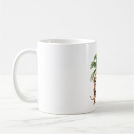 Mug Tropical Pink Orchid Flowers Monkey Aloha