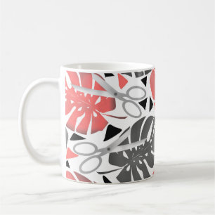 Mug Tropical print monstera leaves scissors jungle exo