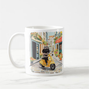 Mug Trottinette de style doodle noir dans les rues de