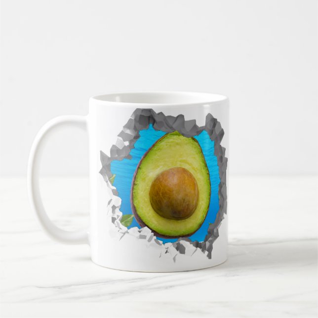 Mug Trou De Fruit Avocado Dans Un Foodie Vegan Mur (Gauche)
