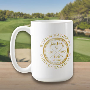 Mug Trou de golf personnalisé en un or classique