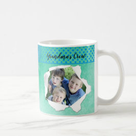 Mug Trou de papier personnalisé Photo Modèle bleu vert