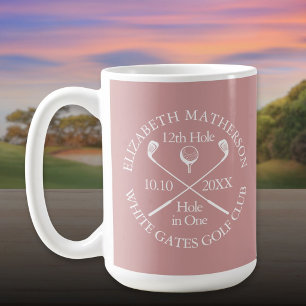 Mug Trou en un de golf personnalisé Rose Poussiéreuse 