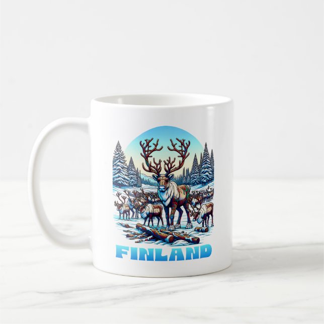 Mug Troupeau de rennes de Finlande (Gauche)