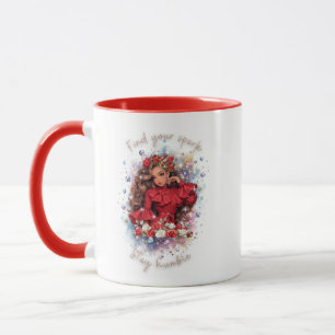 Mug Trouve ta flamme Reste humble Fille latina
