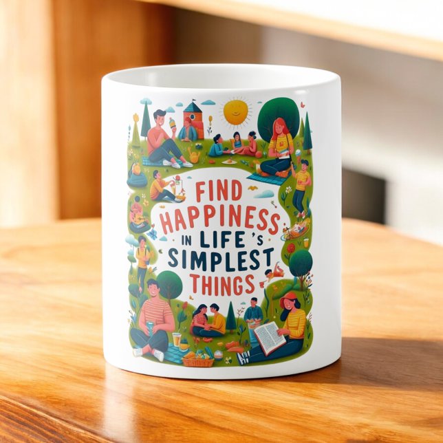 Mug Trouver le bonheur dans les choses les plus simple (Créateur téléchargé)