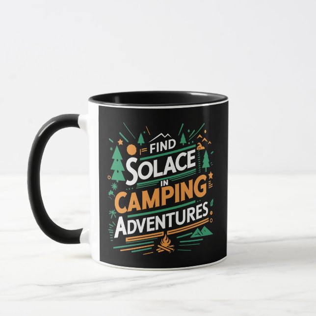 Mug Trouvez du réconfort dans les aventures de camping (Gauche)