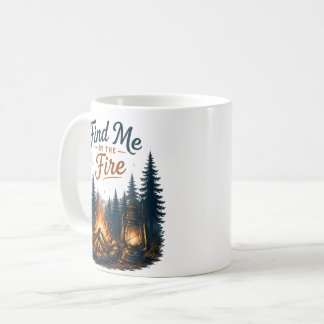 Mug Trouvez-Moi Près Du Feu De Camp Camping Nature 