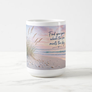 Mug Trouvez votre paix où la mer rencontre le ciel Pla