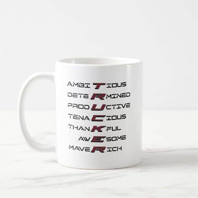 Mug Trucker Acrostique Traits Professionnels Force (Gauche)