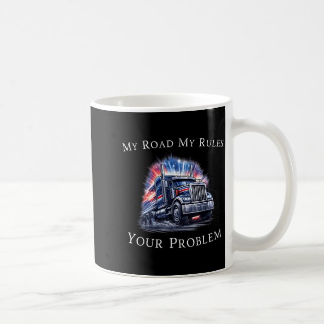 Mug Trucker American Flag Truck Driver  (Droite)