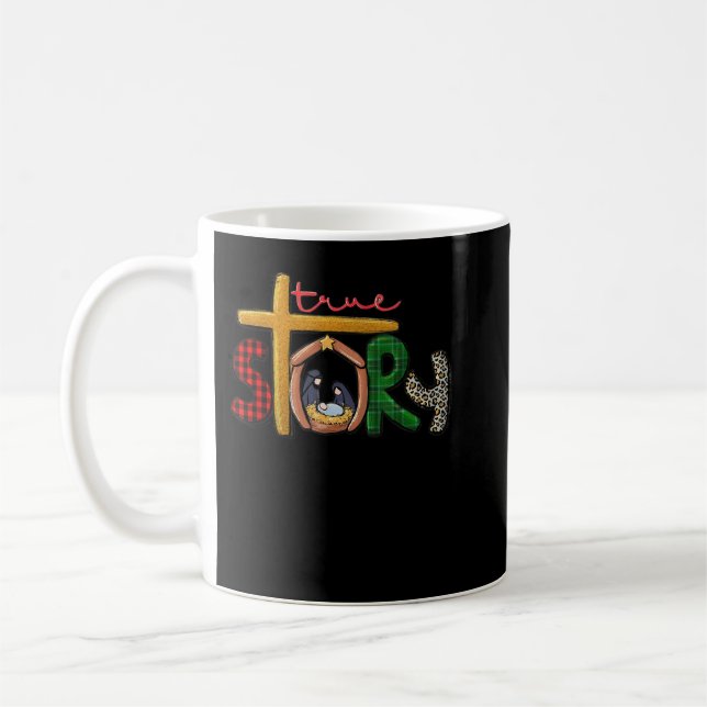 Mug True Story Christmas Manger Nativity Scene Buffalo (Gauche)