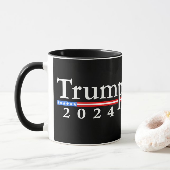 Mug Trump 2024 Classique Noir et Rouge (Avec donut)