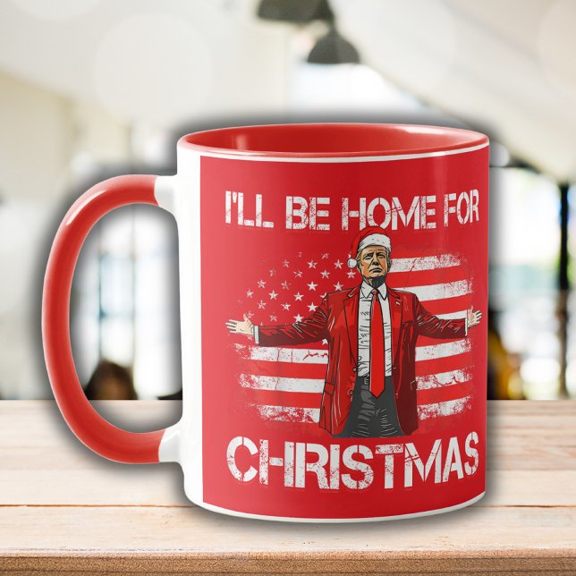 Mug Trump 2024 Je serai à la maison pour Noël Rouge (Créateur téléchargé)