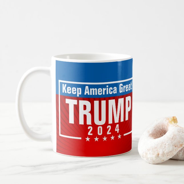 Mug Trump 2024 Keep America Great Stars Frame (Avec donut)