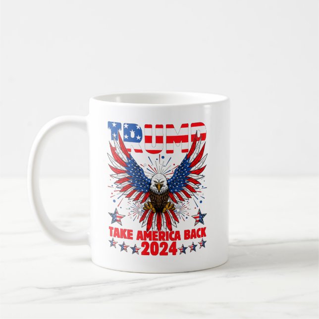 Mug Trump 2024 Reprendre l'Amérique Drapeau américain  (Gauche)