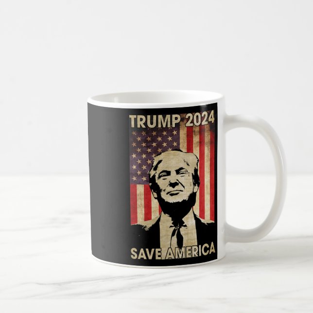 Mug Trump 2024 Sauvez l'Amérique Amérique - Drapeau Él (Droite)