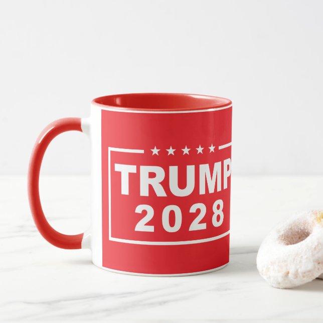 Mug Trump 2028 Drôle président Donald Trump (Avec donut)
