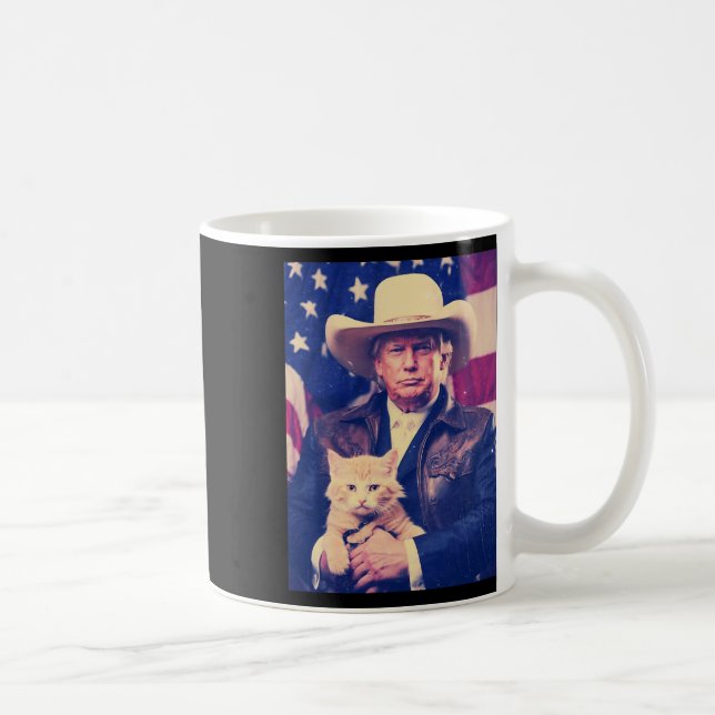 Mug Trump Cat Shirt Funny Cowboy Donald Trump 2024 Ame (Droite)