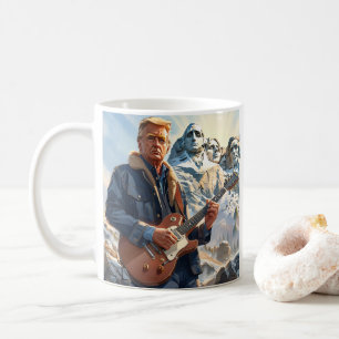 Mug Trump Jouant à la guitare électrique Mont Rushmore