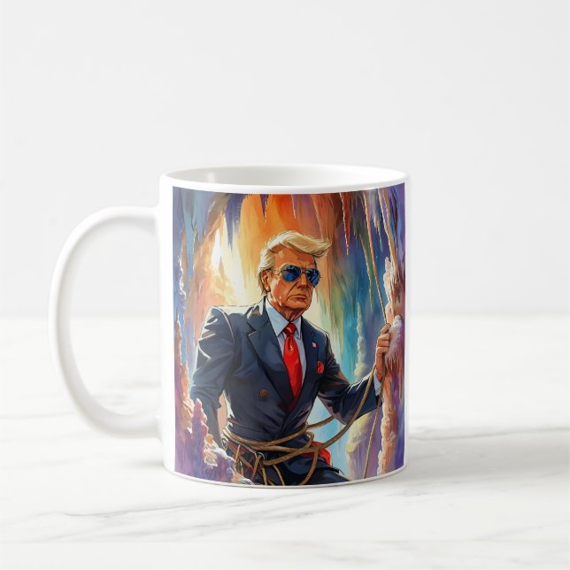 Mug Trump Spelunking Caving dans une magnifique grotte (Gauche)