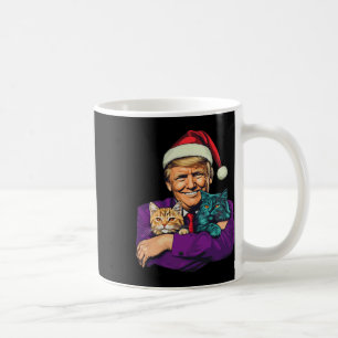 Mug Trump tenant des chats Joyeux Noël Festif Drôle