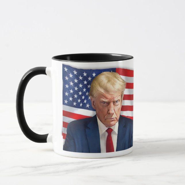 Mug Trump Tir de boue officiel avec un drapeau américa (Gauche)