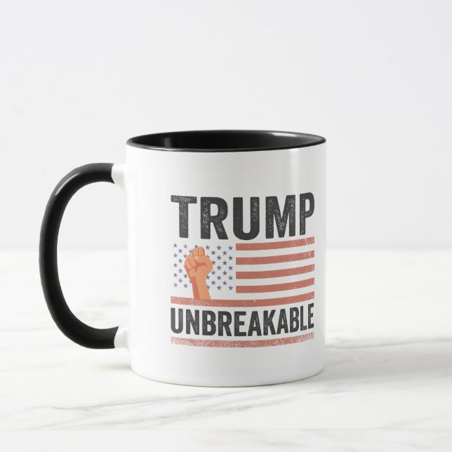 Mug Trump : un président Trump indestructible, le drap (Gauche)